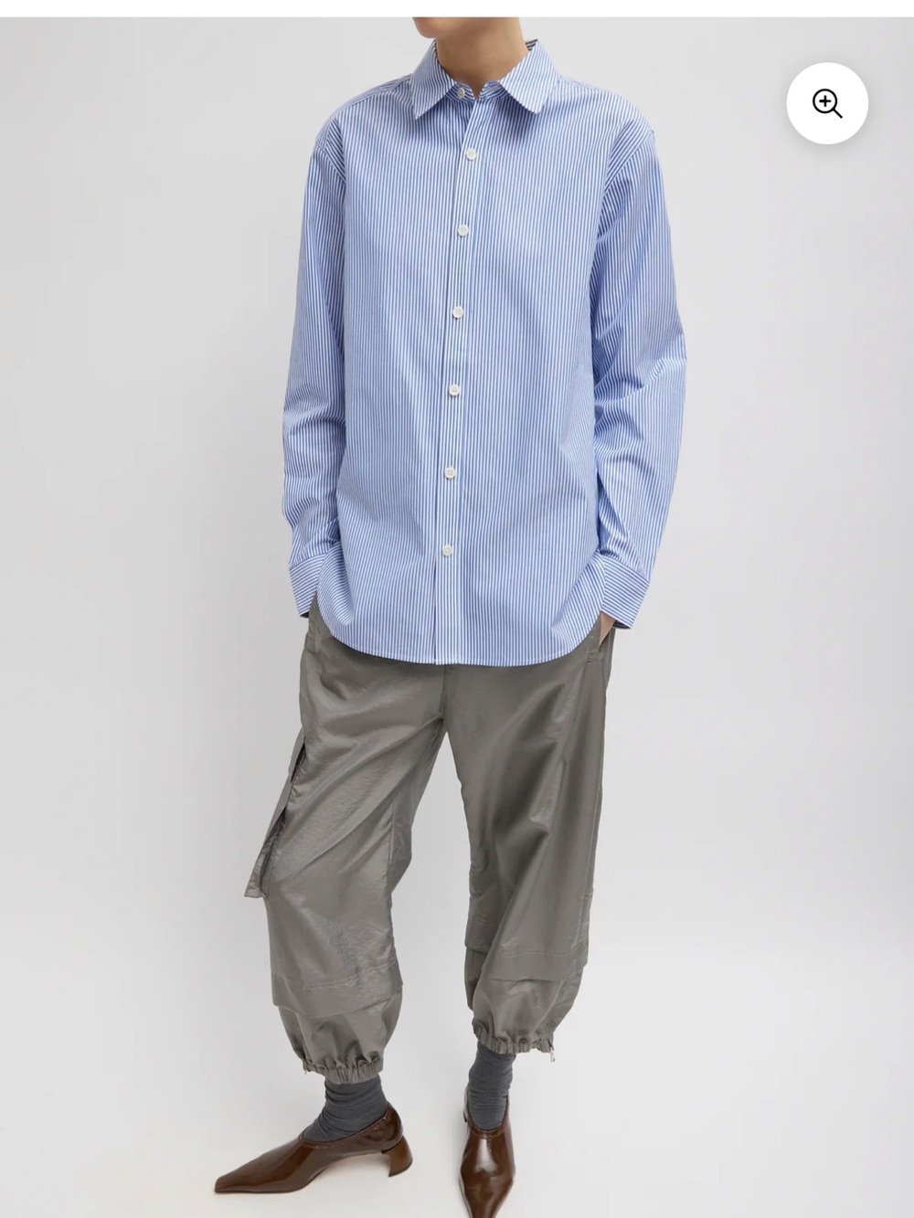 Tibi Crispy Nylon Wilt Jogger. Size L, Grey.